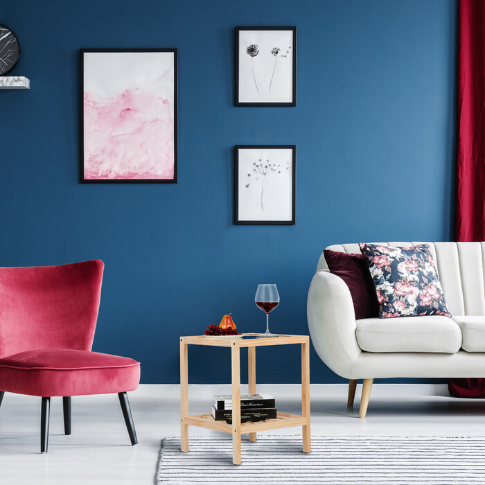 Relaxdays Beistelltisch mit Glasplatte
