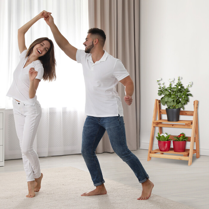 Relaxdays Blumentreppe aus Holz