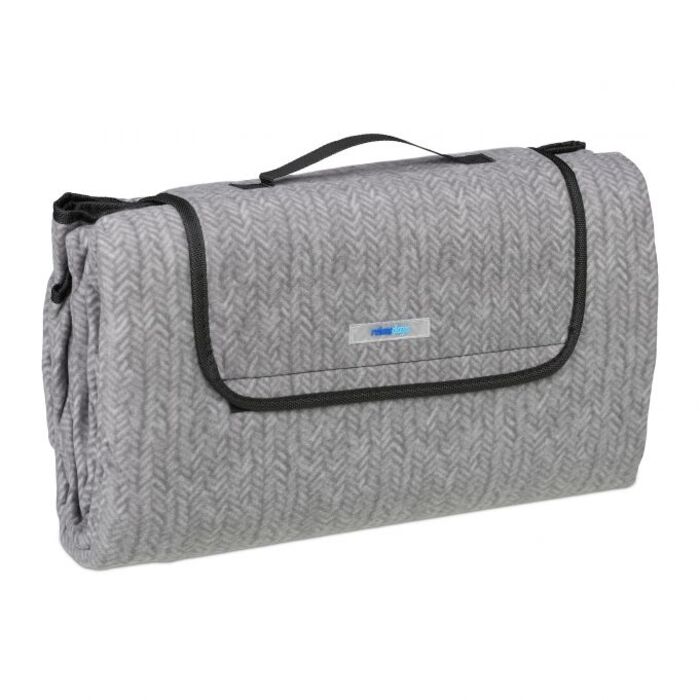 Relaxdays Graue Picknickdecke Fleece