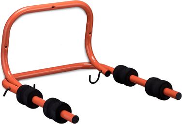 Relaxdays Fahrrad Wandhalterung, 2 Räder, bis 30kg, klappbar, HBT 28 x 47,5 x 51 cm, Fahrradaufhängung Wand, rot/schwarz