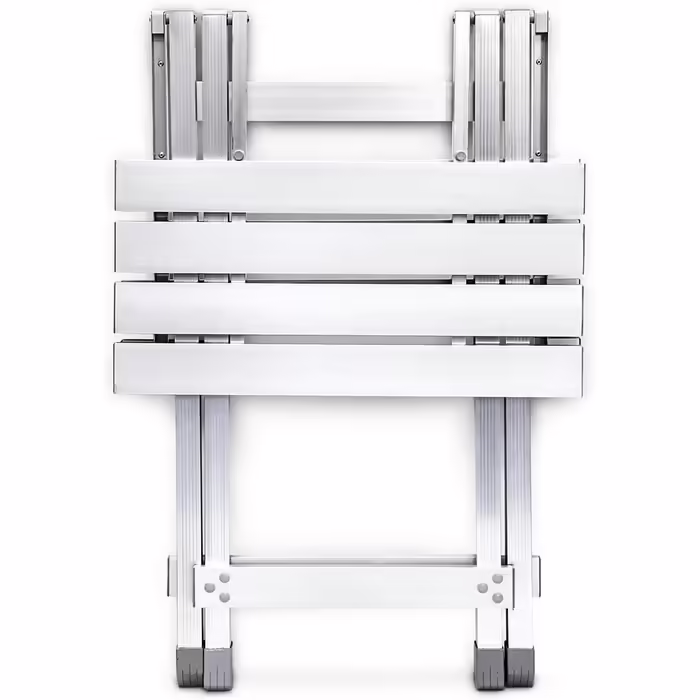 Relaxdays Klapptisch, wetterfest, Beistelltisch HBT: 61 x 49,5 x 47,5 cm für den Garten, robustes Aluminium, silber