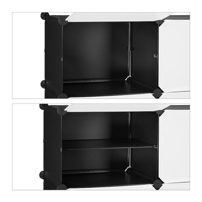 Relaxdays Schuhschrank in Schwarz-Weiß 12 Fächer
