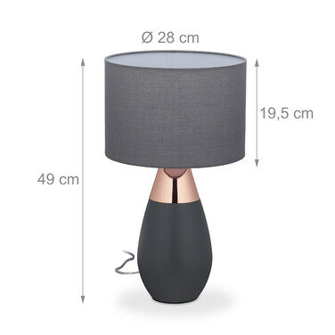 Relaxdays XL Nachttischlampe Touch