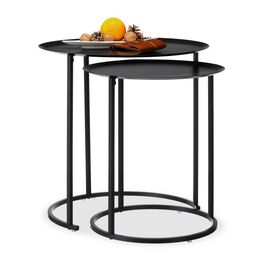 Relaxdays Beistelltisch rund 2er Set