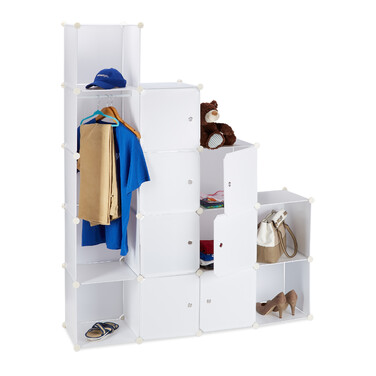 Relaxdays Kleiderschrank Stecksystem 12 Fächer