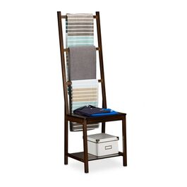 Relaxdays Handtuchhalter Bambus dunkelbraun