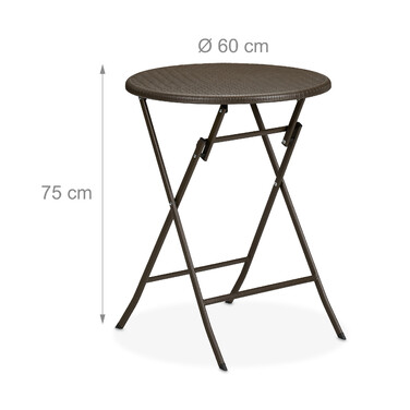 Relaxdays Runder Gartentisch in Rattan-Optik