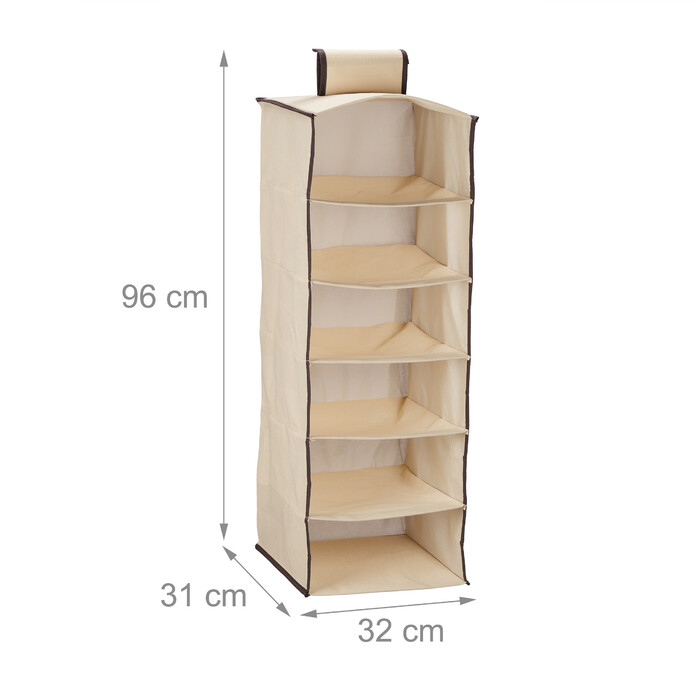 Relaxdays Hängeregal Kleiderschrank 6 Fächer