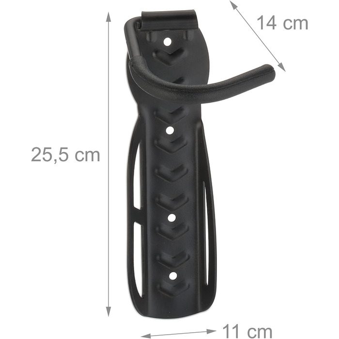 Relaxdays Fahrrad Wandhalterung, 6er Set, Fahrradaufhängung bis 25 kg, vertikal, Wand Fahrradhalter, Metall, schwarz