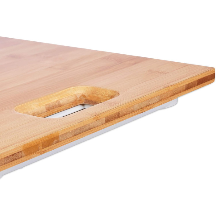 Relaxdays, Natur Personenwaage digital, Traglast 180 kg, Bambus, batteriebetrieben, Digitalwaage, HxBxT: 3 x 30 x 30 cm