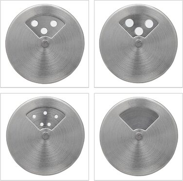 Relaxdays Gewürzstreuer, 12er Set, 3 Streugrade, Gewürze & Kräuter, Gewürzgläser, 90 ml, Glas, Edelstahl, (Weiß/Silber)