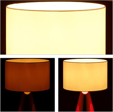 Relaxdays Tischlampe Touch dimmbar, moderne Nachttischlampe, HxD: 40 x 29 cm, E27, Tischleuchte mit Schirm, (Kupfer/Weiß)