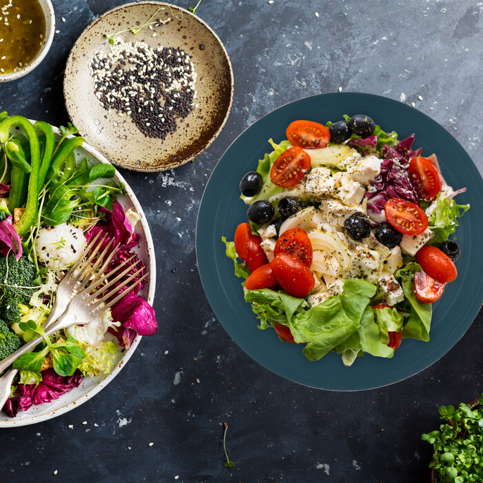 Relaxdays Zweifarbige Salatschüssel aus Edelstahl