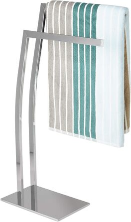 Relaxdays Handtuchhalter WIMEDO 84x32x20cm, 2 Handtuchstangen, Edelstahl