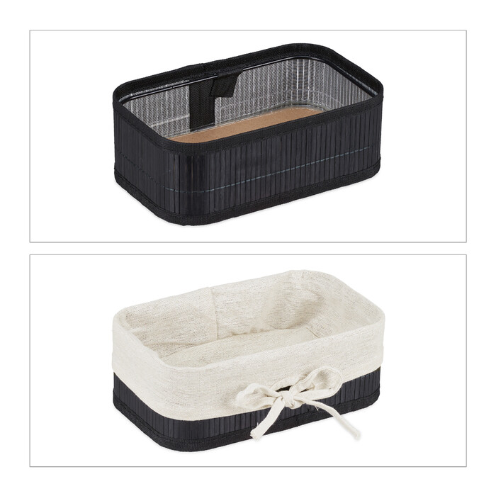 Relaxdays Aufbewahrungskorb 3er Set aus Bambus