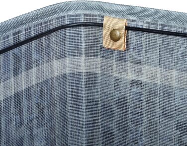 Wäschekorb Bambus, mit Deckel, XL, 83 L, faltbar, 65,5x43,5x33,5 cm, blau (Grau, Creme, 2)