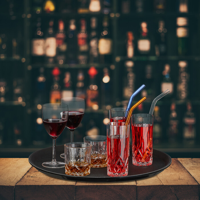 Relaxdays Rundes Gastro Serviertablett 2er Set