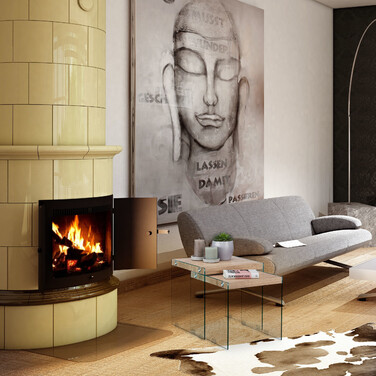 Relaxdays Satztisch 2er Set Holz+Glas