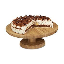 Relaxdays Tortenplatte Bambus Ø 33 cm