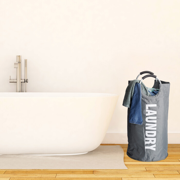 Relaxdays Faltbarer Wäschekorb mit Henkel
