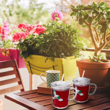 Relaxdays 2er Set Kindergläser mit Pferdemotiv