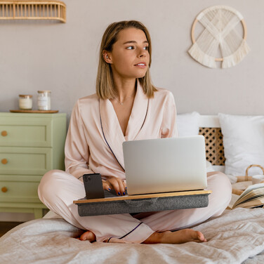 Relaxdays Laptopkissen mit 2 Halterungen