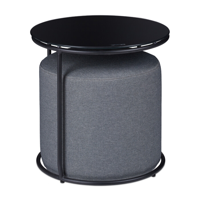 Relaxdays Beistelltisch mit integriertem Hocker