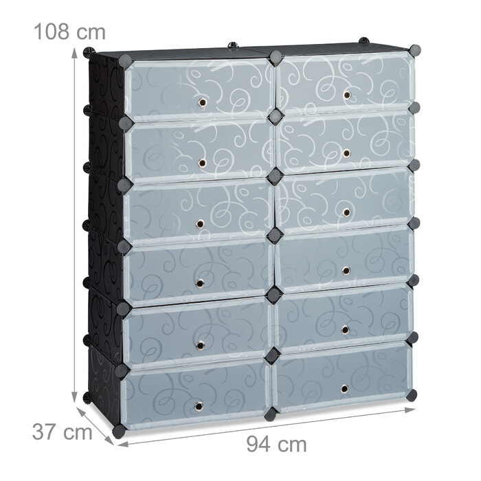 Relaxdays Schuhschrank mit 12 Fächern