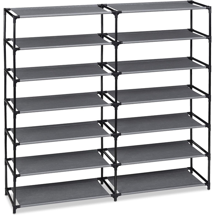 Relaxdays Schuhschrank, 12 Fächer, 36 Paar Schuhe, abnehmbarer Bezug, HBT 107x115x30 cm