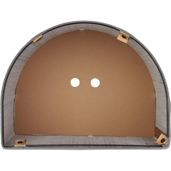 Relaxdays Wäschekorb Bambus, 30 l, faltbar, halbrund, mit Deckel, grau, für Bad & Schlafzimmer