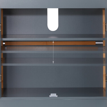 Relaxdays Waschbeckenunterschrank mit Bambusrahmen