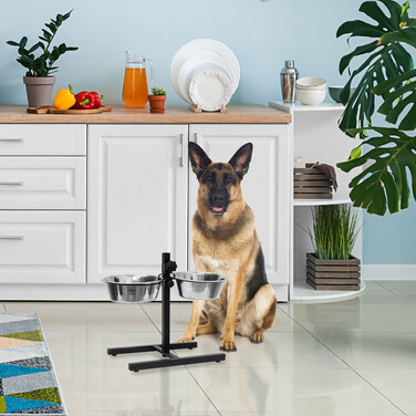 Relaxdays Futterstation Hund höhenverstellbar