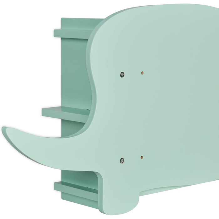 Relaxdays Kinderregal Dino, 2 Fächer, Bücherregal, HBT: 43,5x84x13,5 cm, türkis, Faserplatte
