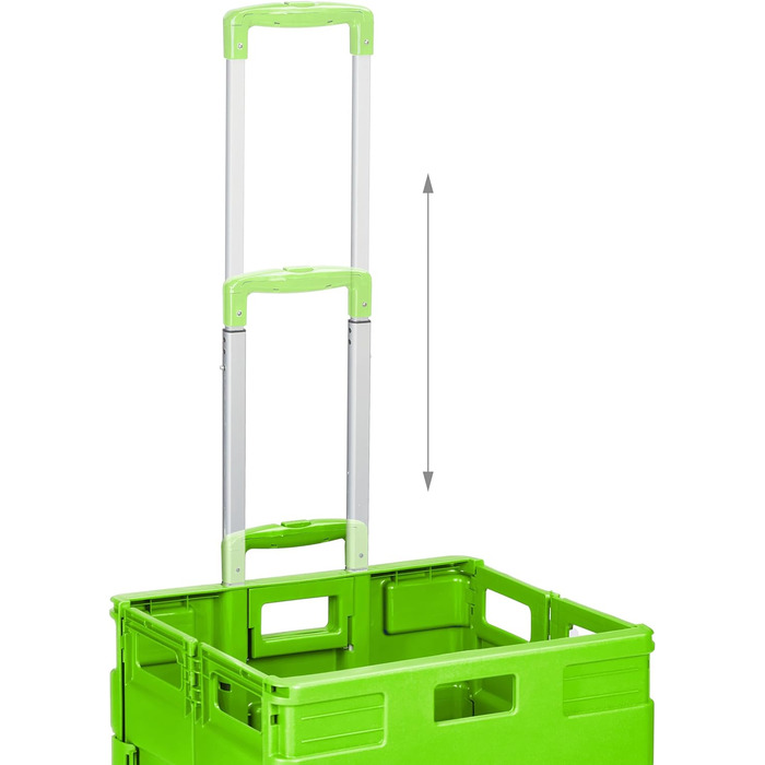 Relaxdays Einkaufstrolley, Klapptrolley, 35 kg, Faltbar, Rolltrolley (Grün)