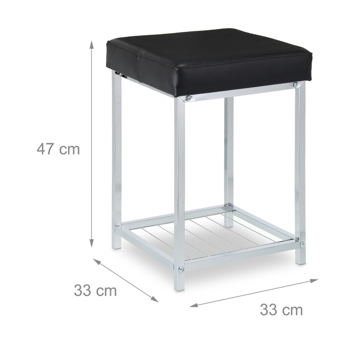 Relaxdays Gepolsterter Sitzhocker mit Ablage
