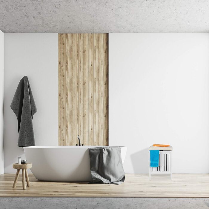 Relaxdays Wäschekorb mit Sitz, Landhausstil, 40 l, Holz & Stoff, Badhocker, 55x41x41 cm, weiß