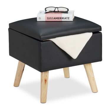Relaxdays Sitzhocker mit Stauraum Kunstleder