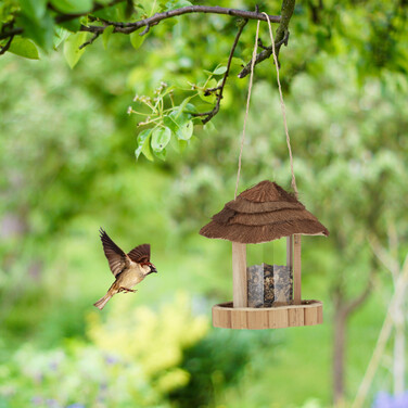 Relaxdays Vogelfutterhaus aus Holz