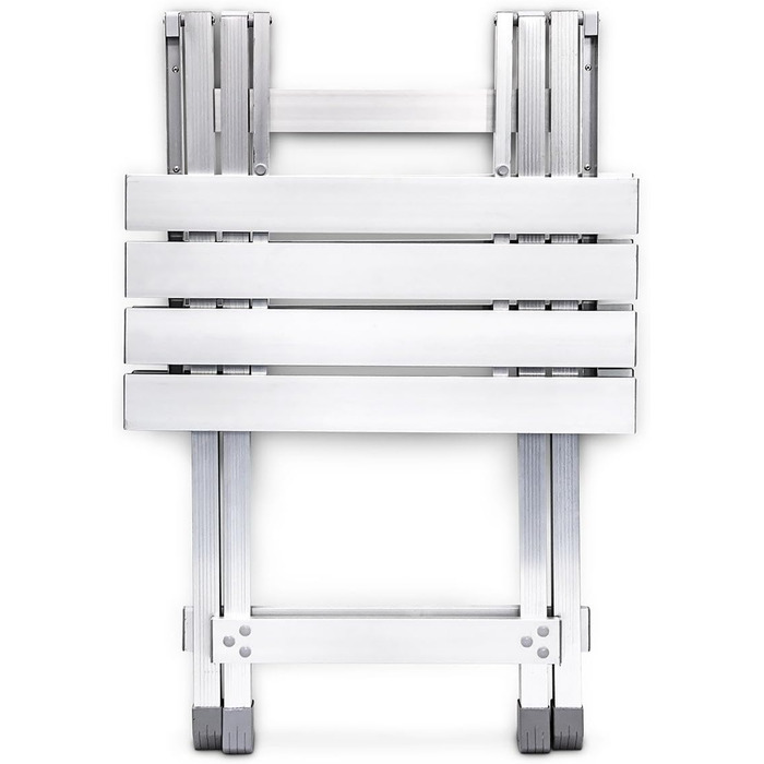 Relaxdays Klapptisch, wetterfest, Beistelltisch HBT: 61 x 49,5 x 47,5 cm für den Garten, robustes Aluminium, silber