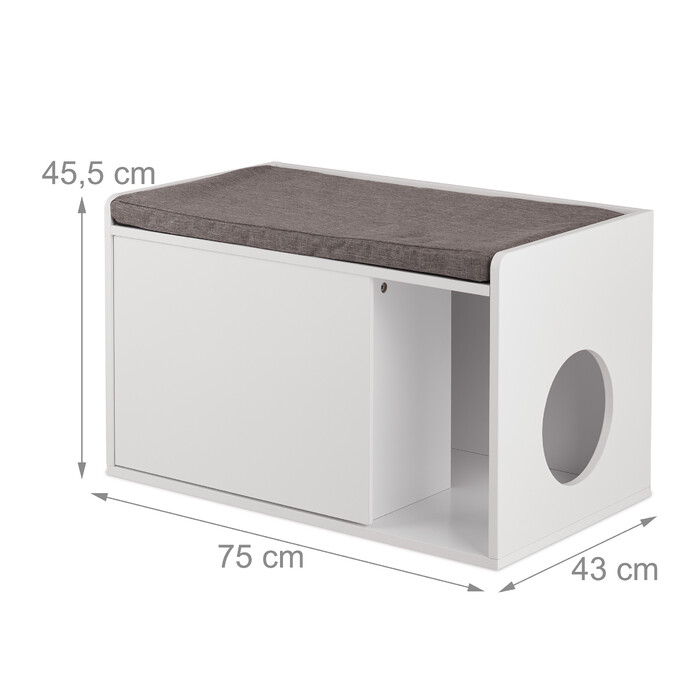 Relaxdays Katzenschrank mit Sitzauflage