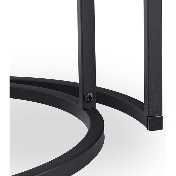 Relaxdays, schwarz Beistelltische 2er Set, Satztisch, Sofatisch, mit Glasplatte, untereinander passend, HBT 50,5x50x50cm, Hartglas, Standard