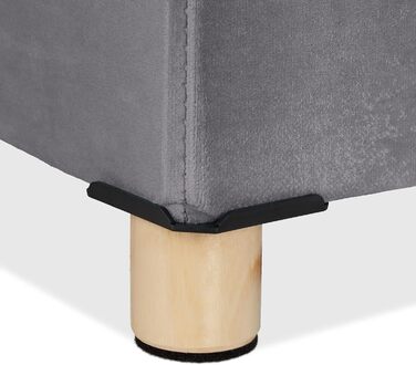 Relaxdays Sitzbank mit Stauraum, Samt, Holzfüße, bis 120 kg, faltbar, 34x76x38 cm, Anthrazit