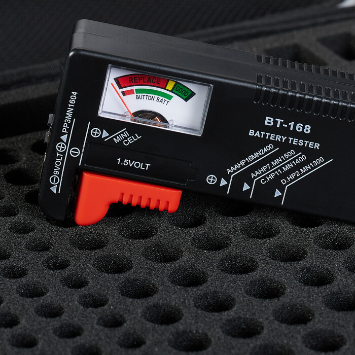 Relaxdays Batterie Koffer mit Tester