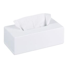 Relaxdays Bambus Tücherbox weiß