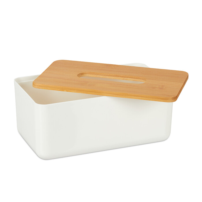 Relaxdays Tücherbox mit Bambus-Deckel