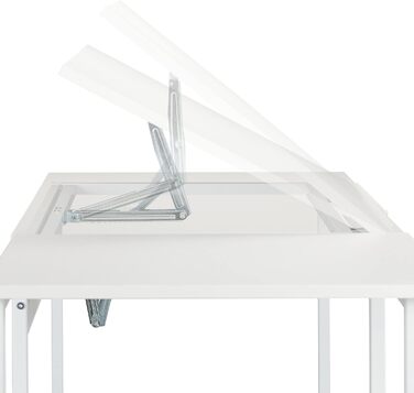 Relaxdays Schreibtisch neigbar, 3 Ablagen, mehrere Winkel, Computer- & Arbeitstisch, HxBxT: 75 x 110 x 55 cm, Weiß