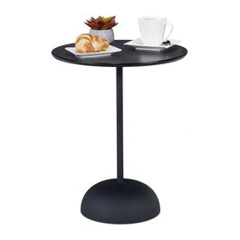 Relaxdays Runder Beistelltisch in Schwarz