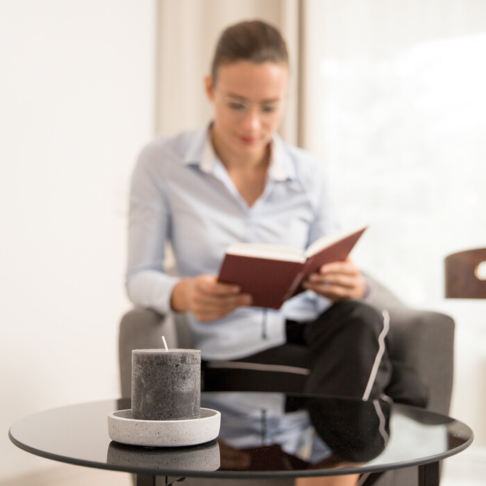 Relaxdays Beistelltisch Glas Metall rund