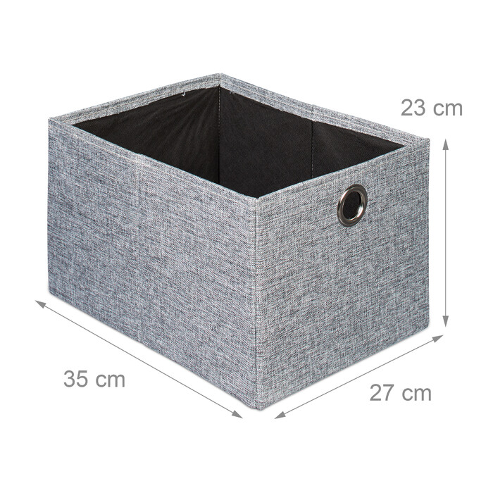 Relaxdays Faltbarer Sitzhocker Leinen mit Fach