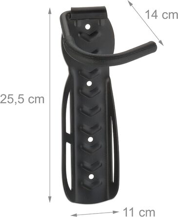 Relaxdays Fahrrad Wandhalterung, 6er Set, Fahrradaufhängung bis 25 kg, vertikal, Wand Fahrradhalter, Metall, schwarz